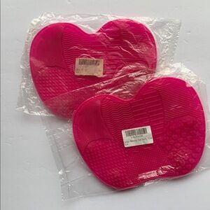 2 Makeup cleaning pad bundle  large pink textured suction cups cute Christmas